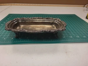 Vintage Silver Plated Ornate Trinket Dish Tray Jewelry Holder Decor 7x4.5 Inch - Picture 1 of 8