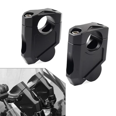 Motorcycle 25mm Handlebar Bar Mount Clamp Riser For Honda Suzuki Kawasaki Black - Image 1 of 4
