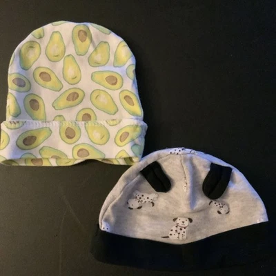 Boné infantil unissex gorros 0 a 9 meses filhote com orelhas e estampa de abacate - Imagem 1 de 4