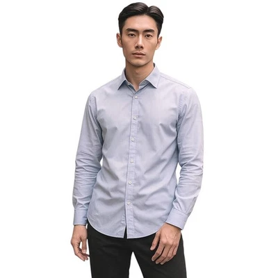 Nordstrom Camisa Botón Hombre M (Slim Fit) Azul Polvo/Manga Larga, Puños Botonados Foto 1 de 4