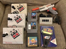 NES Nintendo Controller & Accessories Lot TESTED Zapper (2) Genie, Advantage (3)