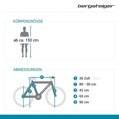26 Zoll Mountainbike Bergsteiger Kodiak Scheibenbremse Vollfederung MTB B-WARE - Bild 1 von 4