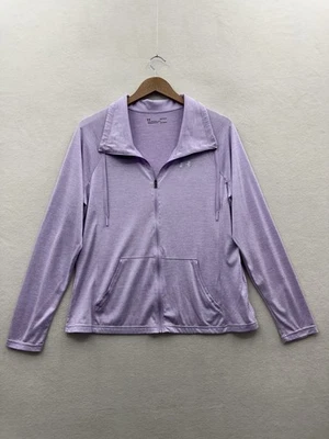 Under Armour 女式大码紫色 1/4 拉链长袖 HeatGear — 第 1/4 张图片