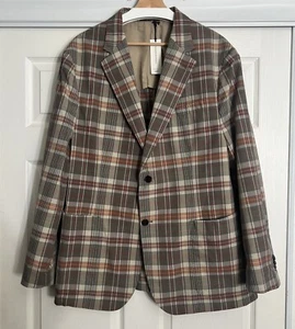 🔥 Banana Republic Shabby Chic Plaid EMMETEX  Tailored Slim Fit Blazer 48R - Picture 1 of 14