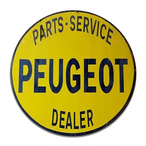 Peugeot Parts Accessories Dealer Vintage Classic Round MDF Wood Sign - Picture 1 of 3