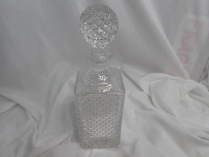 Beautiful Heavy Cut Glass Decanter 11” Super Detail Spike Stopper Diamond cut - Picture 1 of 6