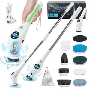 Electric Spin Shower Scrubber With Long Handle | Rotating Power Brush For Cleani - Picture 1 of 7