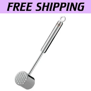 11-Inch Ergonomic Stainless Steel Meat Mallet for Perfectly Tenderized Cuts - Picture 1 of 3