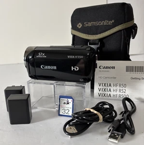 Canon Vixia HF R500 Full HD Digital Video Camcorder w/Charger, Card, Cord, Case - Picture 1 of 11