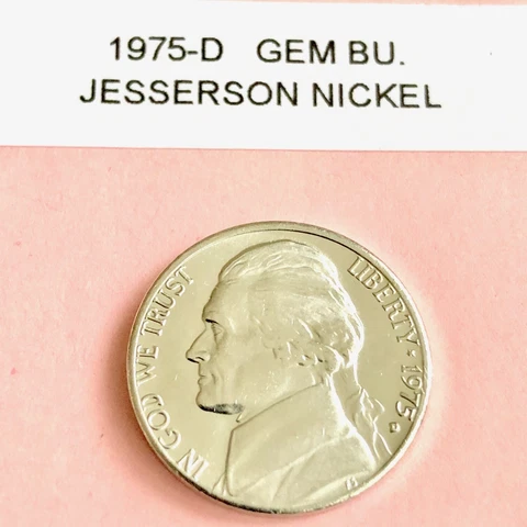 1975-D Jefferson Nickel  BU Cover