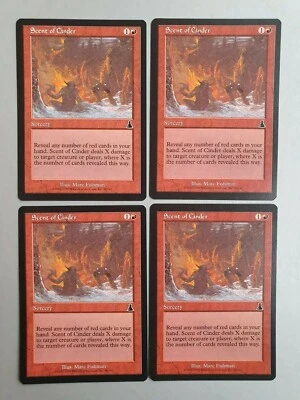 Scent of Cinder x4 PLAYSET, MTG Urza's Destiny (1999) Common Red Sorcery NM - Image 1 of 2