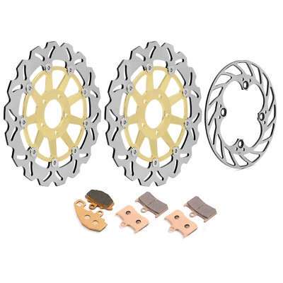 3 Front Rear Brake Rotors Pads For Kawasaki Z 1000 ZR1000 2003 2004 2005 2006 - Image 1 of 4