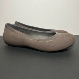 Womens CROCS Dark Brown Slip On Ballet Flats / Size 7 - Picture 1 of 9
