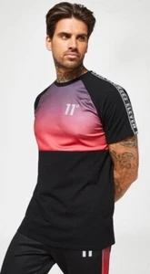 T-Shirt 11 Degrees Cut & Sew Muskelpassform schwarz/rot in Herren Größe XS BRANDNEU  - Bild 1 von 6