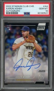 2022 Stadium Club Chrome Aaron Ashby Rc Auto #AA PSA 10 E221