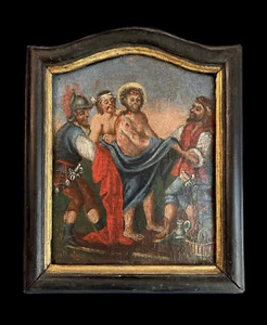 antico quadro stazione via crucis GESU' E' SPOGLIATO DALLE VESTI XVIII sec. - Imagen 1 de 2