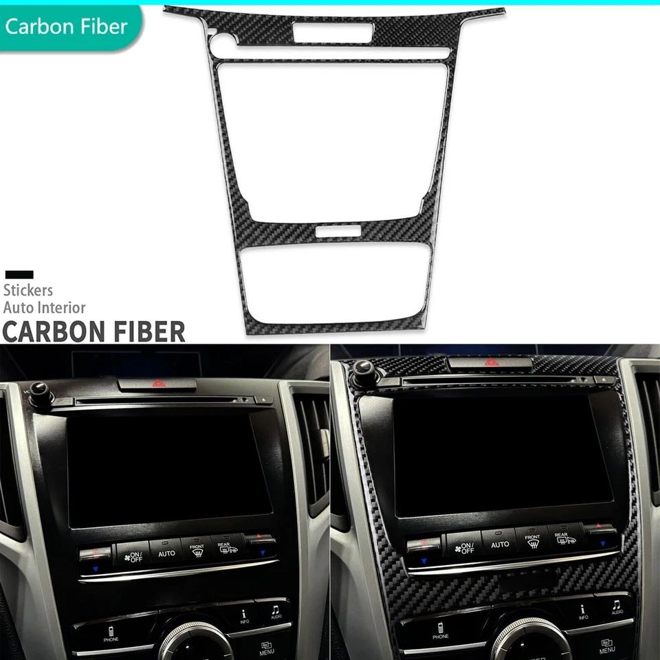 Cubierta de panel de CD de CA de consola central de fibra de carbono real para Acura TLX 2015-2020 Foto 1 de 4