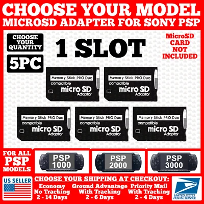 Adaptador de memoria Micro SD a PSP Pro para lector de tarjetas Sony SDHC TF 1000/2000/3000 Foto 1 de 2