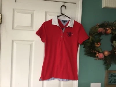 Camisa polo feminina TOMMY Hilfiger sailing manga curta vermelha tamanho M (CON14) - Imagem 1 de 4