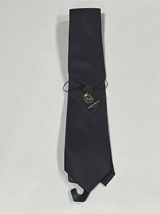 Mens Angelo Rossi Black Tie With Matching Pocket Square NEW