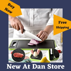 2in1 Double-Sided Cutting Board with Defrost & Knife Sharpener Kitchen Chopping - Picture 1 of 5