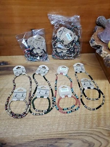 LOT OF 12 SURFER NECKLACES & BRACELETS Colored Coconut Shell And Metal Beads - Picture 1 of 7