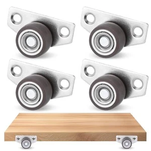 Side Mount Caster Wheels 1" Mini Low Caster Wheels Set of 4 Appliance Casters... - Picture 1 of 7