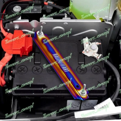 Barra de suporte para suporte de montagem amarrar bateria de carro de titânio Ralliart Mitsubishi - Imagem 1 de 4