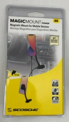 NEW Scosche MAG12V MagicMount Power USB Port Universal Car Vehicle Mount Black  - Image 1 of 3