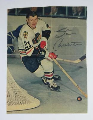 Foto de revista firmada por Stan Mikita 7,5x10 autografiada por Chicago Black Hawks Salón de la fama Foto 1 de 3