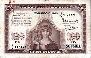 New Caledonia 100 Francs 1944 Pick # 46b - Picture 1 of 3