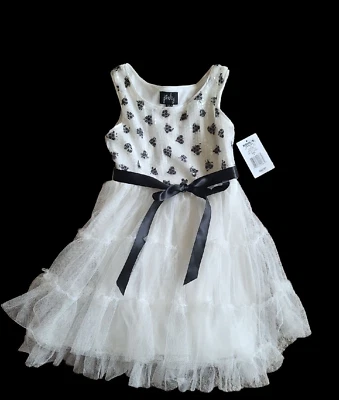 Pinky Girls Heart Tutu Dress 5 Hearts Sequin Party Fancy Twirl NWT $60 Wedding - Image 1 of 4