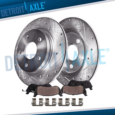 Rear Drilled Rotors Ceramic Brake Pads Kit for 2020 - 2023 Hyundai Sonata Kia K5 - Image 1 of 4