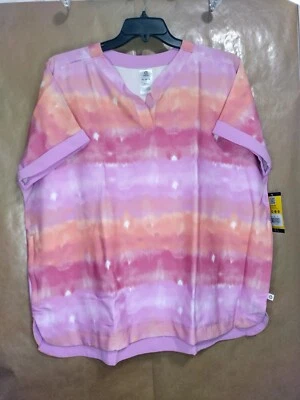 WonderWink Scrub Top Heat Wave 6167-HTWV VNeck 2Pockt XL NWT Free Shipping - Image 1 of 4