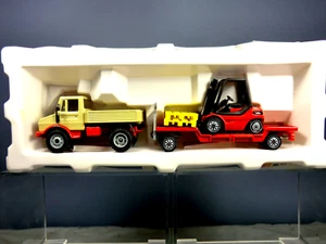 SIKU  MODEL No.2522 UNIMOG WITH TRAILER & FORKLIFT TRUCK   MIB - Picture 1 of 2
