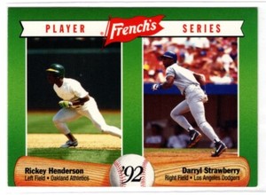 RICKEY HENDERSON - DARRYL STRAWBERRY 1992 FRENCH'S PLAYER SERIES #17