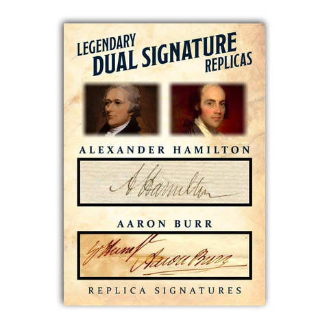 Alexander Hamilton Aaron Burr ACEO Replica Historical Dual Signature Card Cover