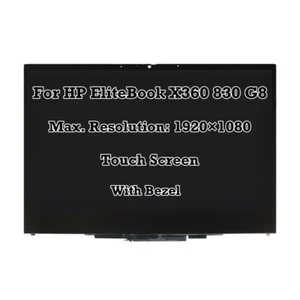 LED LCD Touchscreen Digitizer Display Assembly+Bezel For HP EliteBook X360 830G8 - Picture 1 of 5