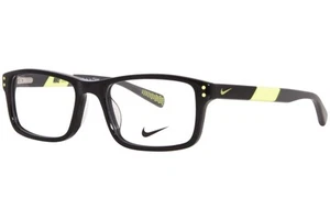 Nike 5537 001 Eyeglasses Youth Kids Black/Volt Full Rim Rectangle Shape 47mm - Picture 1 of 5