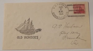 USS Constitution frigate "Old Ironsides" June 7 1934 Boston Massachusetts - Picture 1 of 2