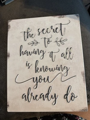 Vintage-Inspired Inspirational Tin Metal Signs Wall Sign -The Secret to Having.. - Image 1 of 4