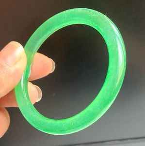 Certified 55.5mm Natural Grade Icy Green Jade jadeite Bangle 2150 - Picture 1 of 5