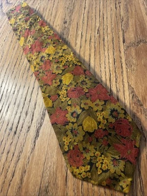 Vintage Tango By Max Raab Wool Blend Floral Tie Men’s Necktie USA - Image 1 of 4