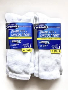 NEW 8 PAIRS DR SCHOLL'S DIABETES & CIRCULATORY ANKLE SOCKS WHITE - Picture 1 of 5
