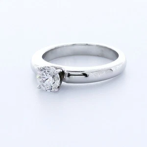 ANILLO DE COMPROMISO CLÁSICO CON PUNTA DE PLATINO CORTE REDONDO E/VS1 DIAMANTE CREADO EN LABORATORIO 0,7 QUILATES - Imagen 1 de 3