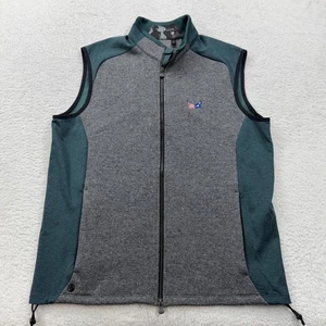 Chaleco de Golf GREYSON Sequoia Lux Para Hombres Jaspeado Cremallera Completa Logo Bandera Americana Verde M - Imagen 1 de 8