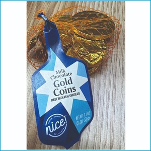 Nice! Milk Chocolate Gold Coins 1.1oz Mesh Bag Kosher Hanukkah Christmas - Picture 1 of 14