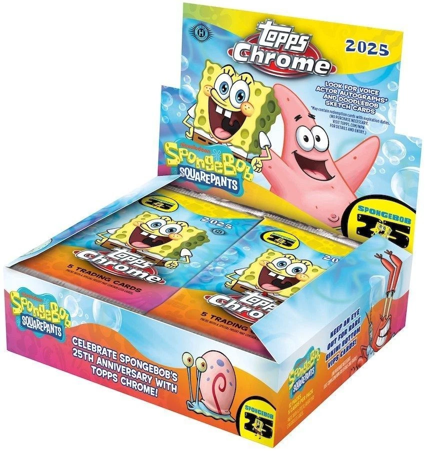 2025 Topps Chrome Spongebob Schwammkopf 25th Ann. Hobby Box - NUR LIVE GERISSEN - Bild 1 von 1
