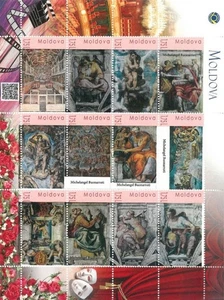 Moldova 2018, Italy Painting, Michelangelo Buonarroti, sheet of 12v - Picture 1 of 1
