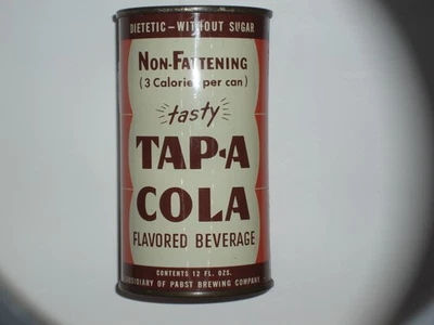 Bonita lata de refresco Pabst Tap-A Cola de los años 50 tapa plana parte inferior original abierta Foto 1 de 4